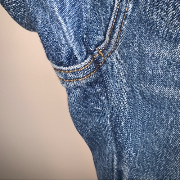 Levi's Blue Cropped Jeans with Red Floral Embroidery - Picture 9 of 12